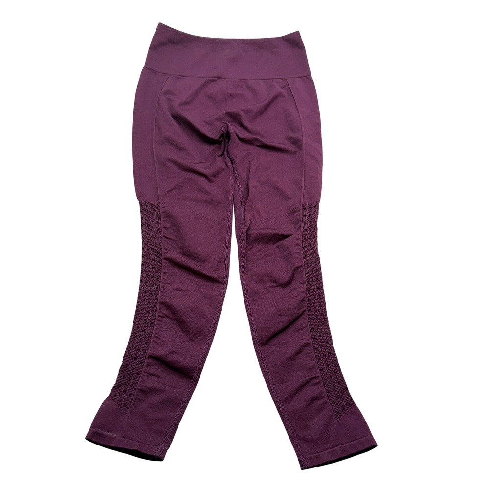 Fabletics Sync Seamless High Waisted 7/8 Leggings Women's S Burgundy Mesh - Picture 3 of 9